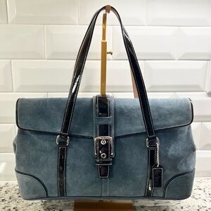 Coach Vintage Suede & Patent Leather Satchel NWOT